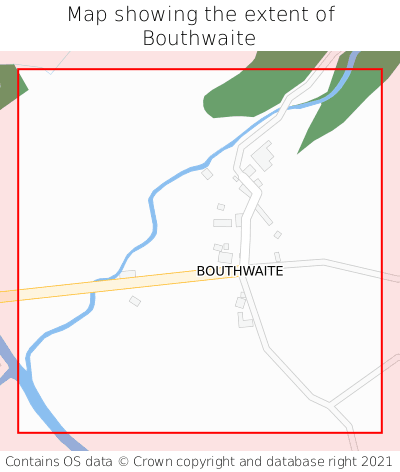 Map showing extent of Bouthwaite as bounding box