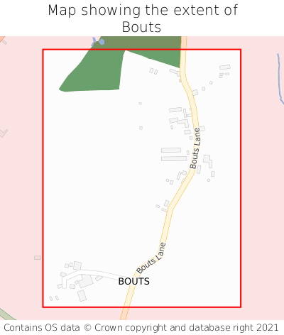 Map showing extent of Bouts as bounding box