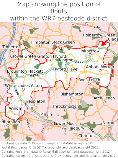 Map showing location of Bouts within WR7