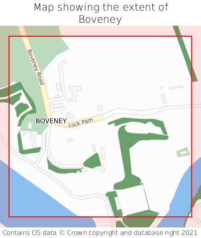 Map showing extent of Boveney as bounding box