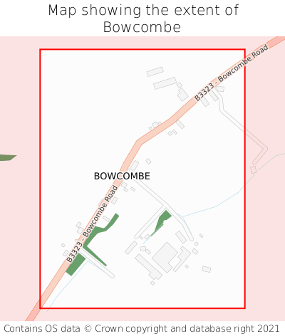 Map showing extent of Bowcombe as bounding box