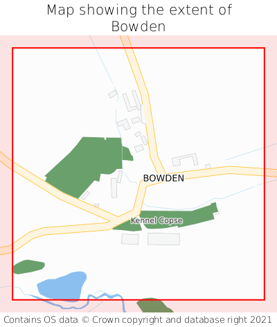 Map showing extent of Bowden as bounding box