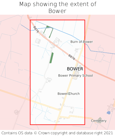 Map showing extent of Bower as bounding box