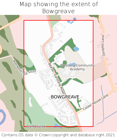 Map showing extent of Bowgreave as bounding box