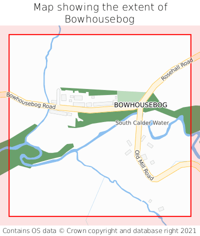 Map showing extent of Bowhousebog as bounding box