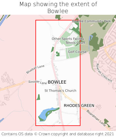Map showing extent of Bowlee as bounding box