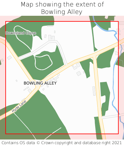 Map showing extent of Bowling Alley as bounding box