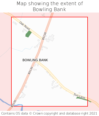 Map showing extent of Bowling Bank as bounding box