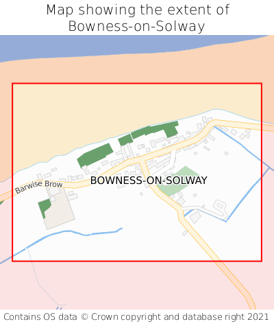 Map showing extent of Bowness-on-Solway as bounding box
