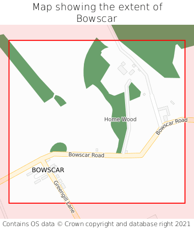 Map showing extent of Bowscar as bounding box