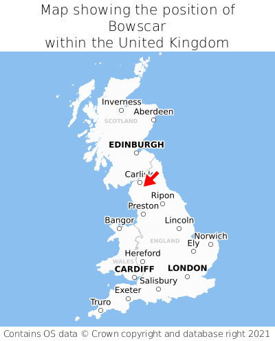 Map showing location of Bowscar within the UK