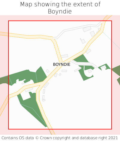 Map showing extent of Boyndie as bounding box