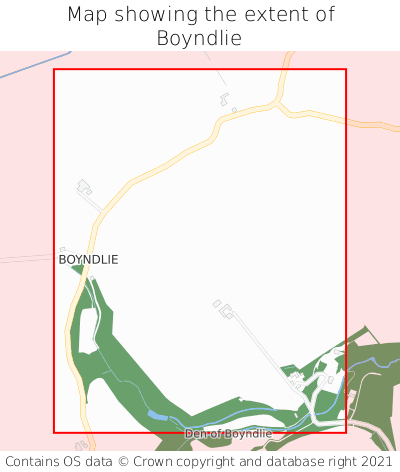 Map showing extent of Boyndlie as bounding box