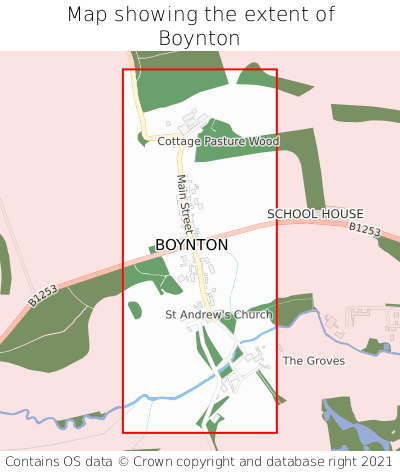 Map showing extent of Boynton as bounding box