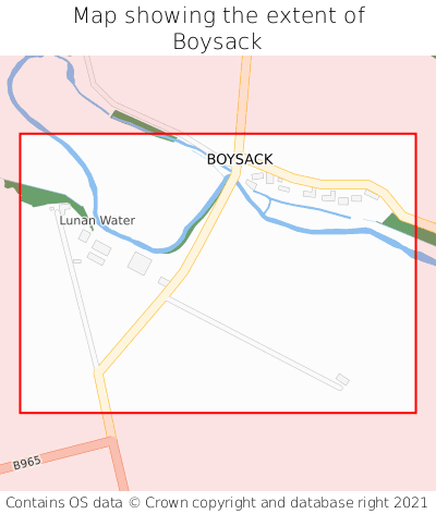Map showing extent of Boysack as bounding box