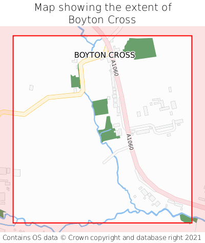 Map showing extent of Boyton Cross as bounding box