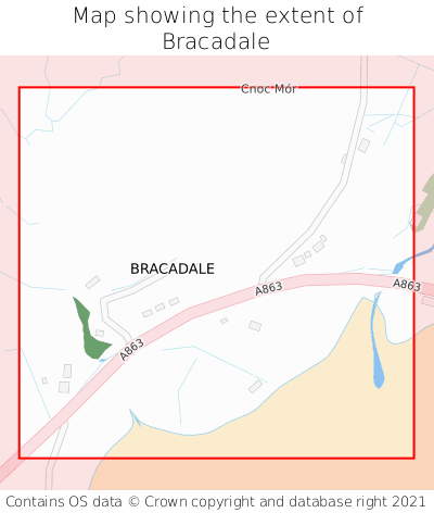 Map showing extent of Bracadale as bounding box