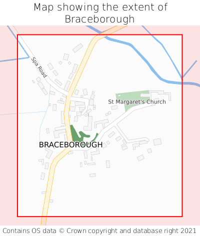 Map showing extent of Braceborough as bounding box