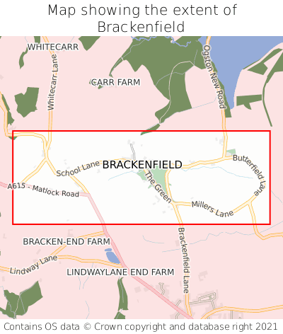 Map showing extent of Brackenfield as bounding box