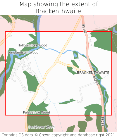 Map showing extent of Brackenthwaite as bounding box