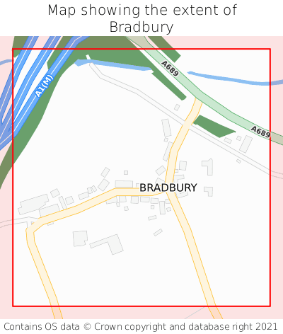Map showing extent of Bradbury as bounding box