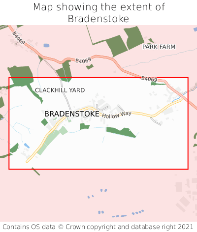 Map showing extent of Bradenstoke as bounding box