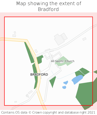 Map showing extent of Bradford as bounding box