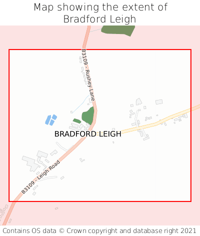 Map showing extent of Bradford Leigh as bounding box
