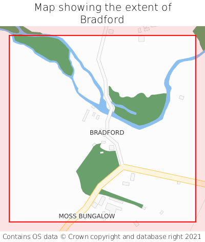 Map showing extent of Bradford as bounding box