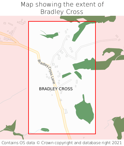 Map showing extent of Bradley Cross as bounding box