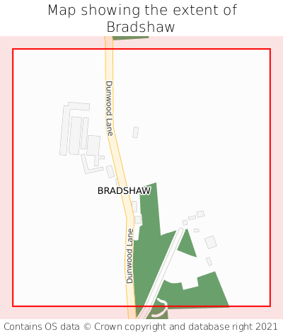 Map showing extent of Bradshaw as bounding box