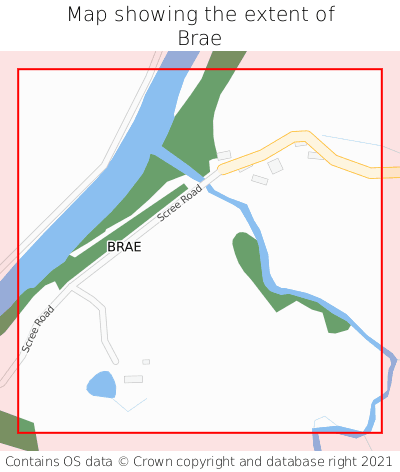 Map showing extent of Brae as bounding box