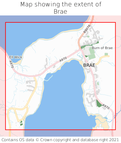 Map showing extent of Brae as bounding box