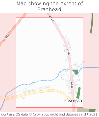 Map showing extent of Braehead as bounding box