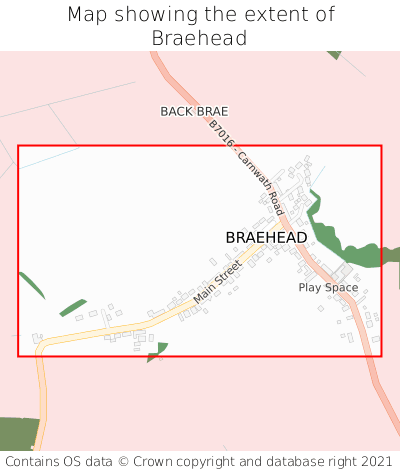 Map showing extent of Braehead as bounding box