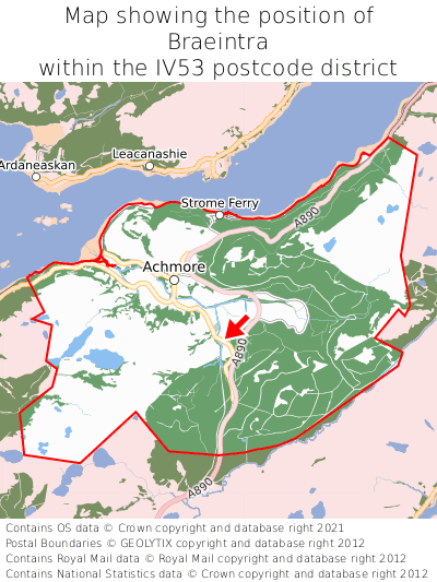 Map showing location of Braeintra within IV53