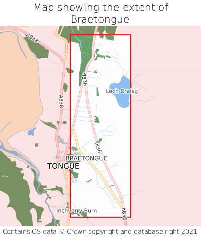 Map showing extent of Braetongue as bounding box