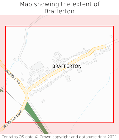 Map showing extent of Brafferton as bounding box