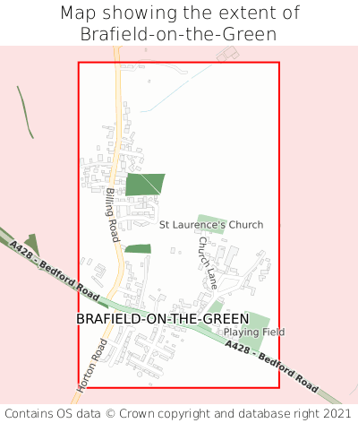 Map showing extent of Brafield-on-the-Green as bounding box