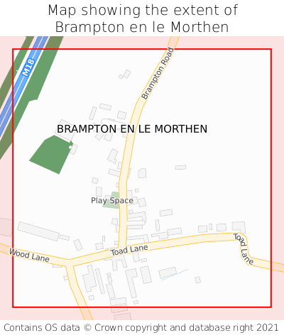 Map showing extent of Brampton en le Morthen as bounding box