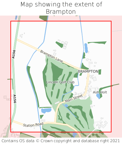 Map showing extent of Brampton as bounding box