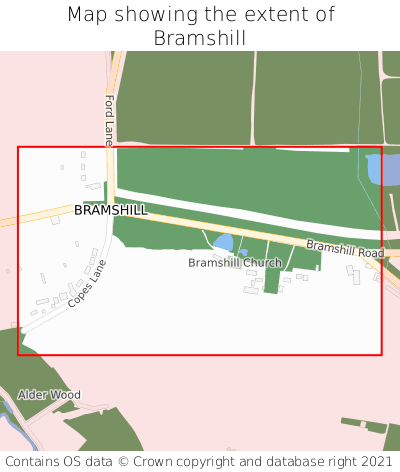 Map showing extent of Bramshill as bounding box