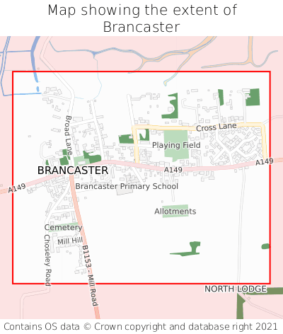 Map showing extent of Brancaster as bounding box
