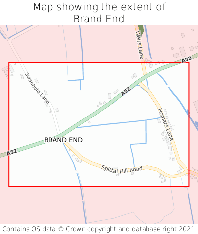 Map showing extent of Brand End as bounding box