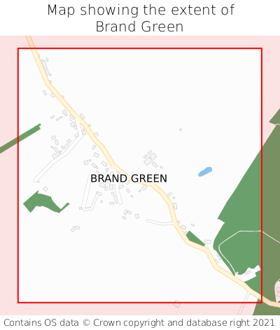 Map showing extent of Brand Green as bounding box