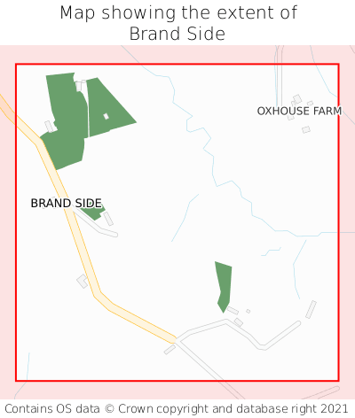 Map showing extent of Brand Side as bounding box