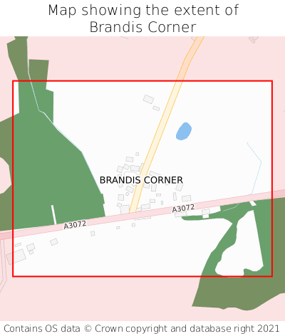 Map showing extent of Brandis Corner as bounding box