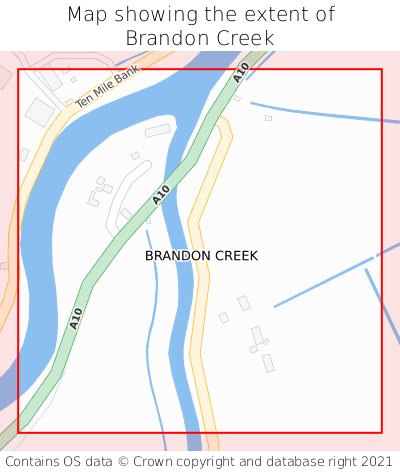 Map showing extent of Brandon Creek as bounding box