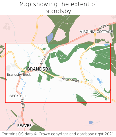 Map showing extent of Brandsby as bounding box