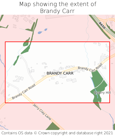Map showing extent of Brandy Carr as bounding box